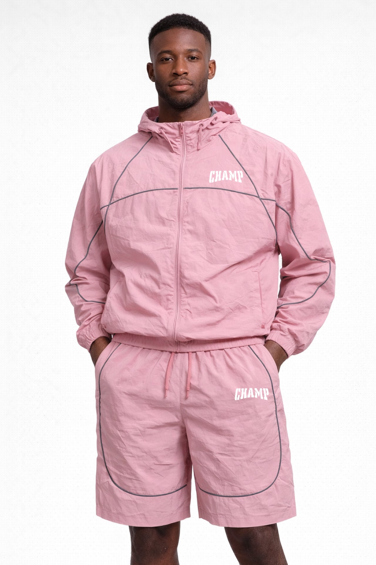 PIPING WINDBREAKER SHORTS SET – Champ The #1 Boxers