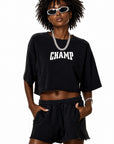 Snow Washed Raw Edge Crop Top