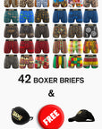 42 BOXER BRIEFS - PLUS FREE SLIDES, FREE HAT, FREE T-SHIRT, FREE MASK