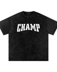 Snow Washed Oversized Cotton T-Shirt - Champ