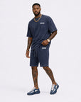 Navy ACID WASH T-SHIRT and ACID WASH FLEECE SHORTS SET (Copy)