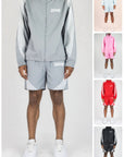 STRIPE WINDBREAKER SHORTS SET