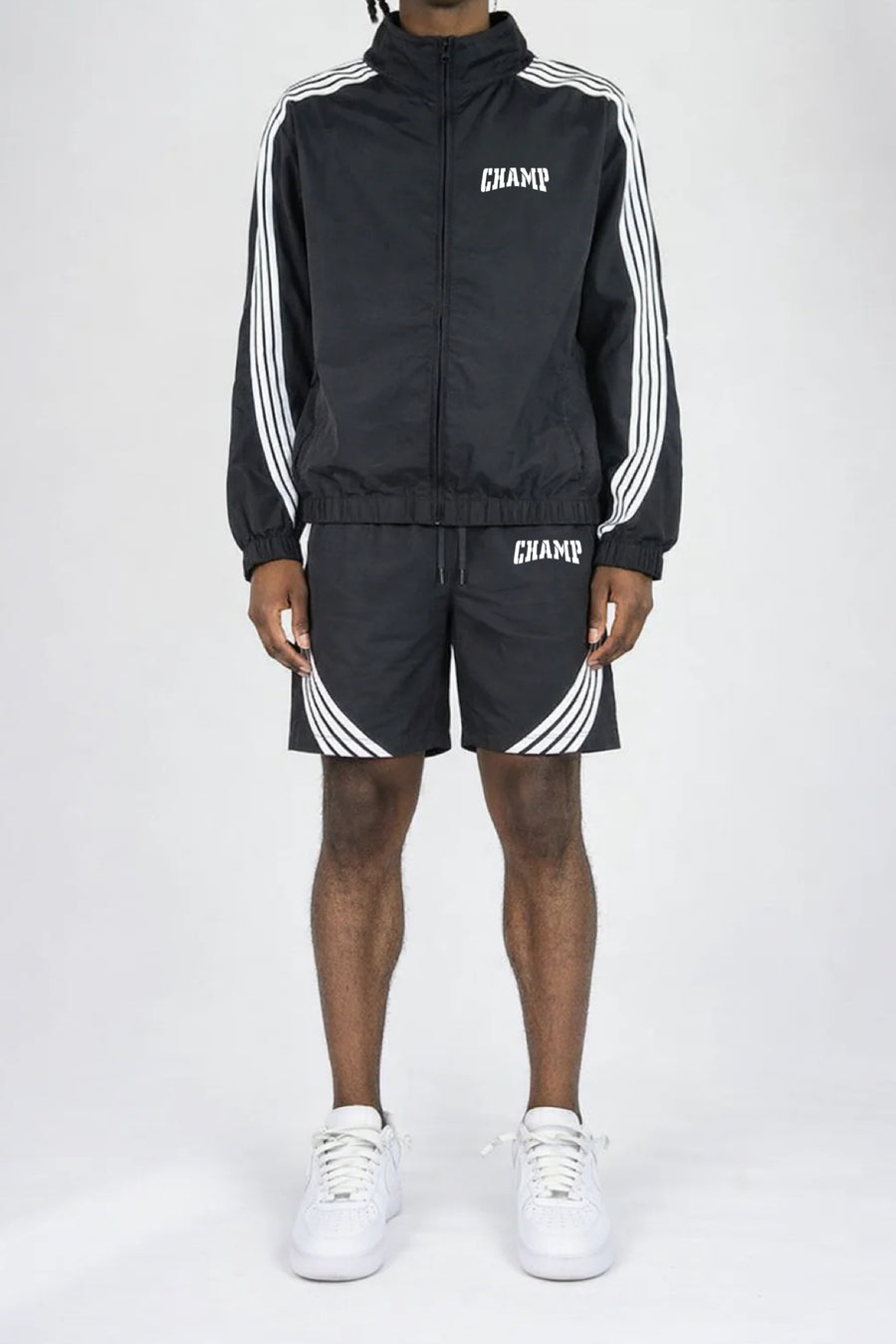STRIPE WINDBREAKER SHORTS SET – Champ The #1 Boxers