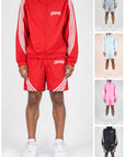 STRIPE WINDBREAKER SHORTS SET