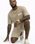 ACID WASH T-SHIRT and ACID WASH FLEECE SHORTS SET - CHAMP