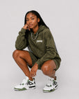 Acid Wash Pullover Fleece Hoodie & Acid Wash Fleece Shorts SET - CHAMP