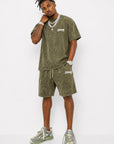 ACID WASH T-SHIRT and ACID WASH FLEECE SHORTS SET - CHAMP