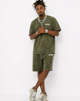 ACID WASH T-SHIRT and ACID WASH FLEECE SHORTS SET - CHAMP