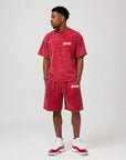 ACID WASH T-SHIRT and ACID WASH FLEECE SHORTS SET - CHAMP