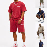 ACID WASH T-SHIRT and ACID WASH FLEECE SHORTS SET - CHAMP