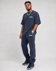 Acid Wash T-Shirt &  Acid Wash Stack Fleece Pants SET - CHAMP