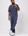Acid Wash T-Shirt &  Acid Wash Stack Fleece Pants SET - CHAMP