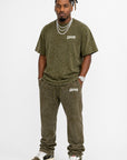 Acid Wash T-Shirt &  Acid Wash Stack Fleece Pants SET - CHAMP
