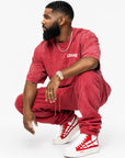 Acid Wash T-Shirt &  Acid Wash Stack Fleece Pants SET - CHAMP