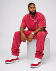 Acid Wash T-Shirt &  Acid Wash Stack Fleece Pants SET - CHAMP