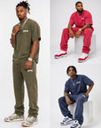 Acid Wash T-Shirt &  Acid Wash Stack Fleece Pants SET - CHAMP
