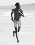 Mudcloth White Men's Drawstring Beach Shorts
