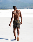 Hieroglyph BLK/GLD Men's Drawstring Beach Shorts