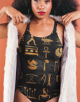 Hieroglyph BLK/GLD Women's One-Piece Swimsuit